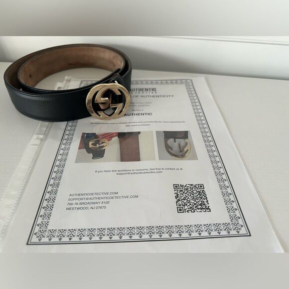 Black Gucci GG Interlocking Belt main image 7